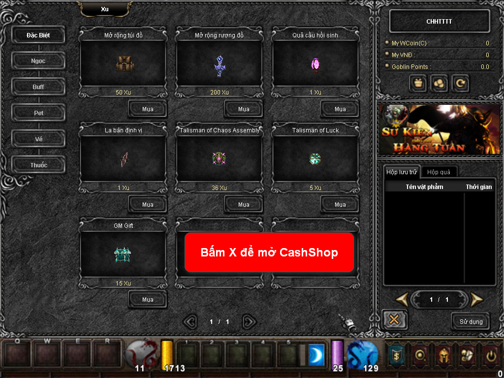 Chức năng chính của Game MU Nam Bắc Chức năng chính của Game MU Nam Bắc