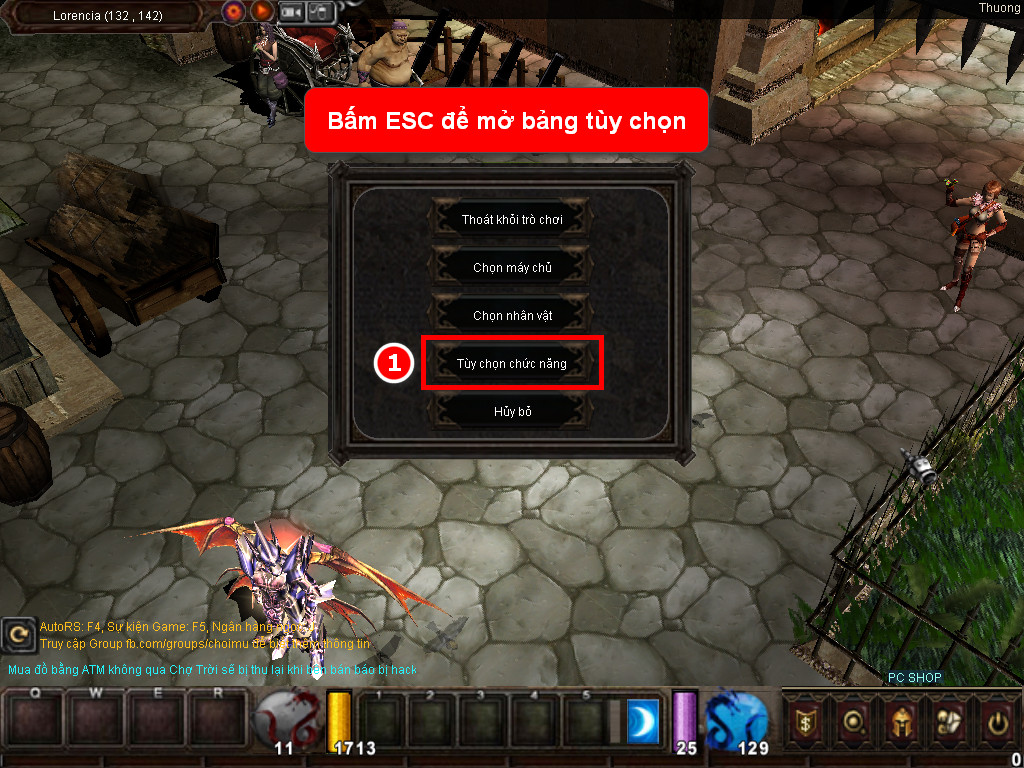 Chức năng chính của Game MU Nam Bắc Chức năng chính của Game MU Nam Bắc